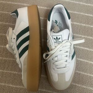 adidas Samba White and Green Sneakers